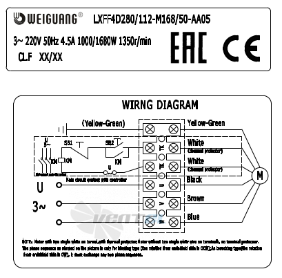 Weiguang WEIGUANG LXFF4D280-112-M168-50-AA05 - описание, технические характеристики, графики