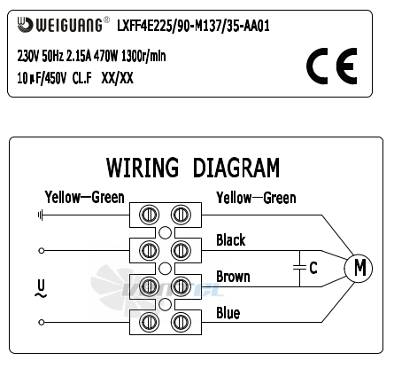 Weiguang WEIGUANG LXFF4E225-90-M137-35-AA01 - описание, технические характеристики, графики