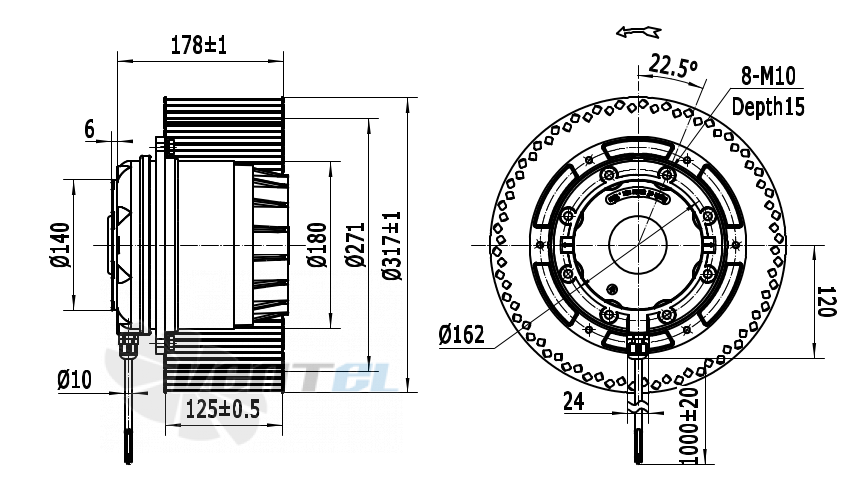 Weiguang WEIGUANG LXFF4E315-125-M180-75-AA01 - описание, технические характеристики, графики