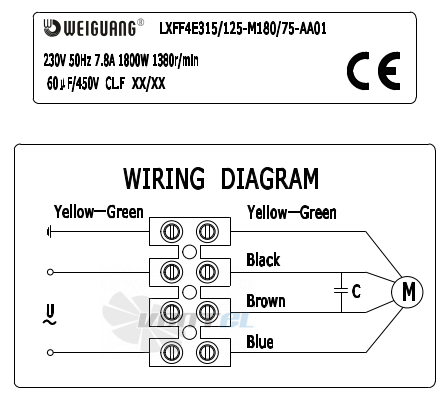 Weiguang WEIGUANG LXFF4E315-125-M180-75-AA01 - описание, технические характеристики, графики