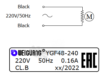 Weiguang WEIGUANG YGF48-240-L 220В - описание, технические характеристики, графики