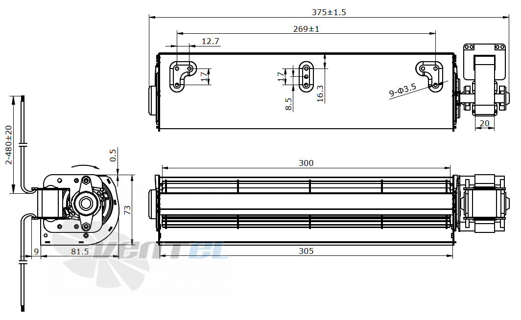 Weiguang WEIGUANG YGF48-300-R 220В - описание, технические характеристики, графики