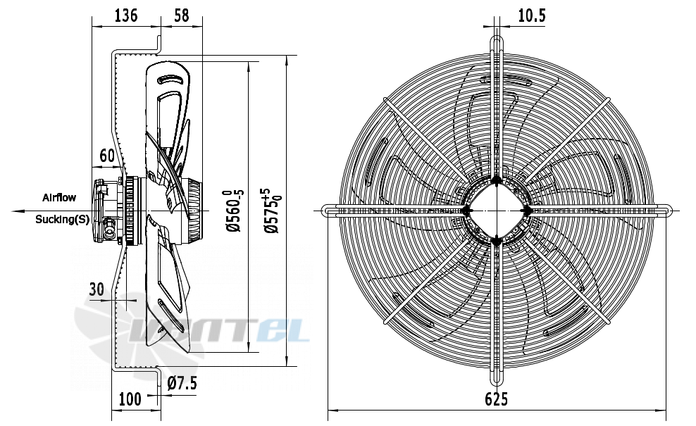 Weiguang WEIGUANG YWF-4D-560-S-137/50-G - описание, технические характеристики, графики