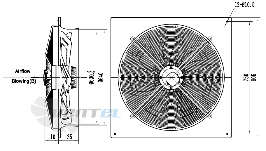 Weiguang WEIGUANG YWF-4D-630-B-180/100-B - описание, технические характеристики, графики