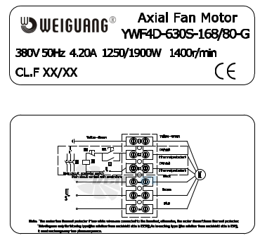 Weiguang WEIGUANG YWF-4D-630-S-168/80-G - описание, технические характеристики, графики