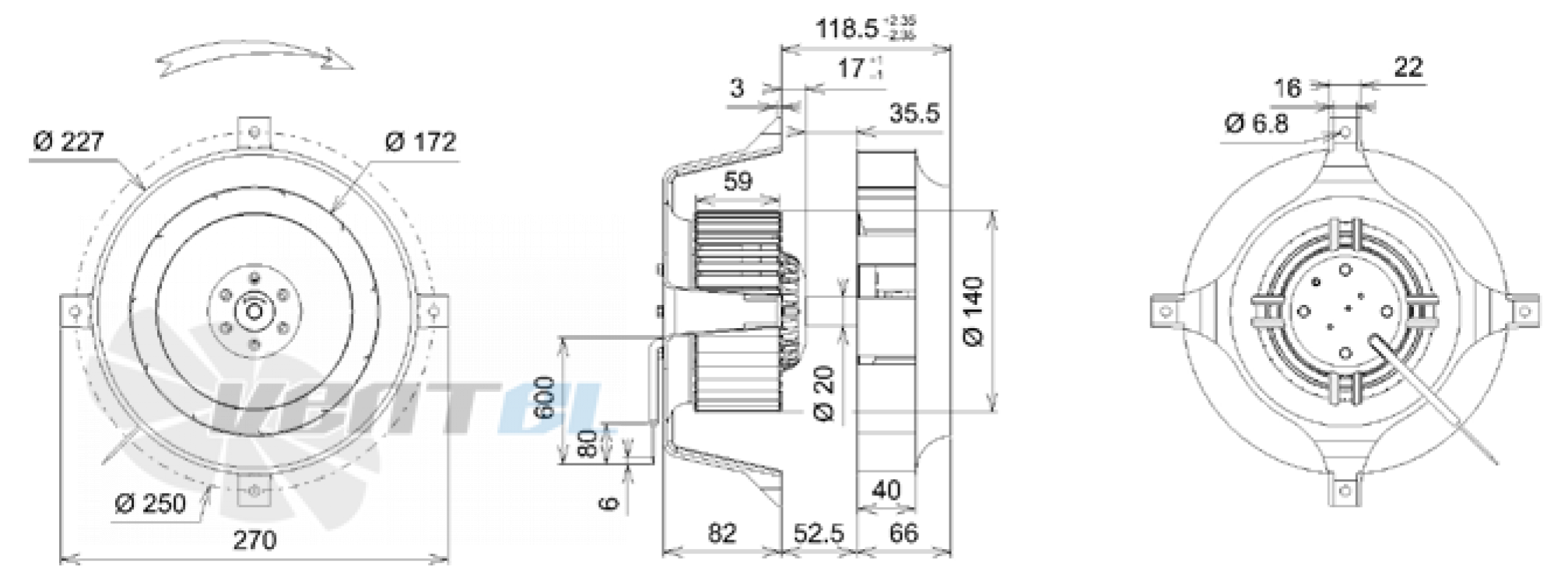 Ecofit ECOFIT K03-16 2DTR45 225*40R - описание, технические характеристики, графики