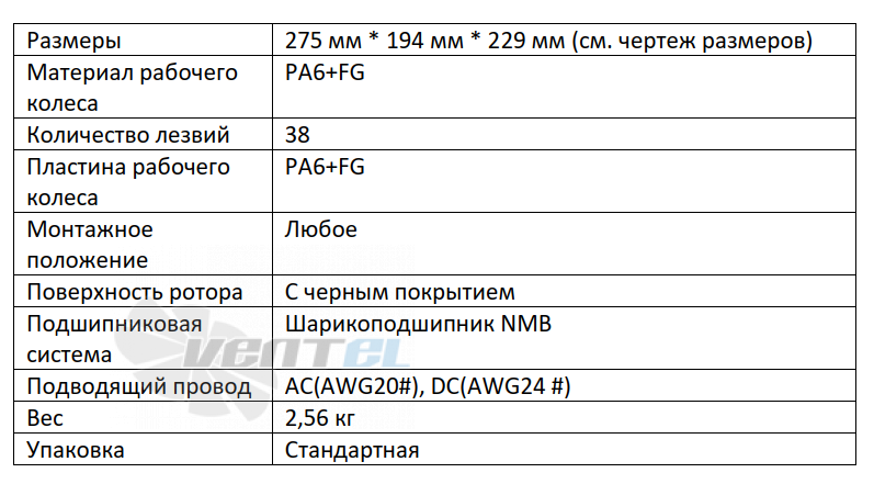 ВентЭл ВЕНТЭЛ LFT(D)3G-146-HQ-230VA - описание, технические характеристики, графики