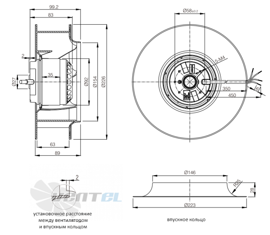 ВентЭл ВЕНТЭЛ LFT(R)2E-225-230VAC - описание, технические характеристики, графики