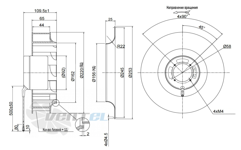 ВентЭл ВЕНТЭЛ LFT(R)220-110VDC - описание, технические характеристики, графики