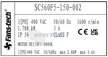 Fans-tech FANS-TECH SC560F5-150-002 - описание, технические характеристики, графики