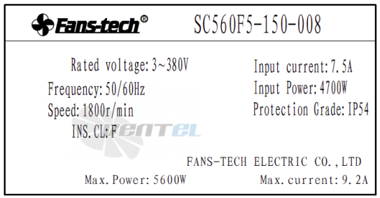 Fans-tech FANS-TECH SC560F5-150-008 - описание, технические характеристики, графики