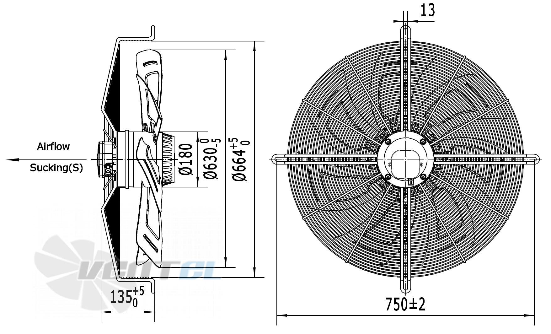 Weiguang WEIGUANG YWF-4D-630-S-180/100-G - описание, технические характеристики, графики