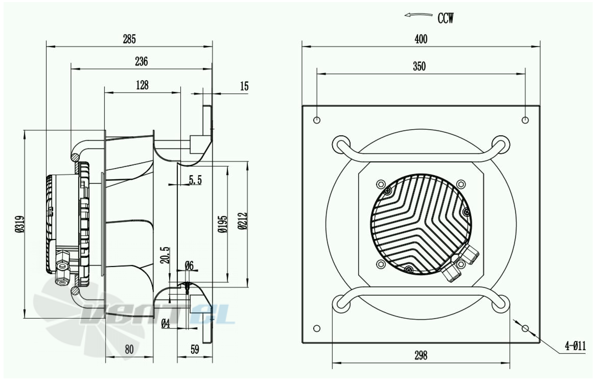 Weiguang WEIGUANG EC137-40E3G01-B315-80A1-01-Z - описание, технические характеристики, графики