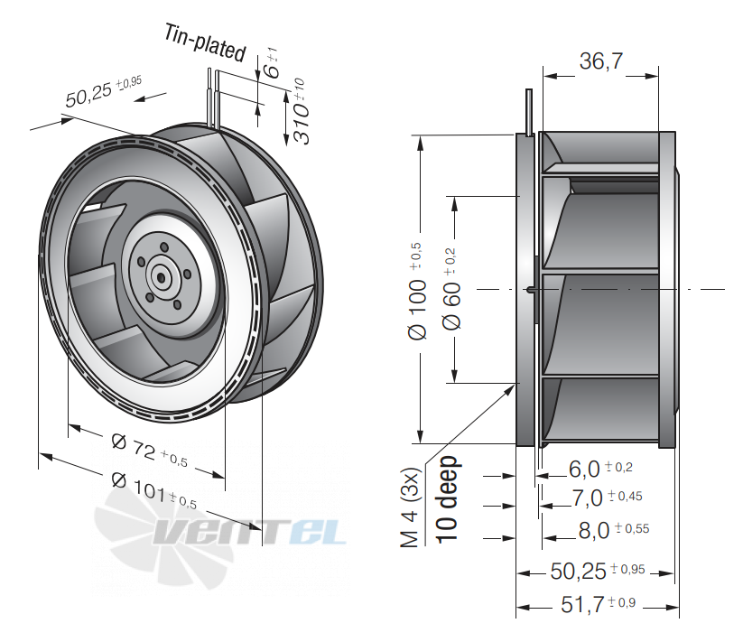 Ebmpapst EBMPAPST RER101-36/14-NHH - описание, технические характеристики, графики