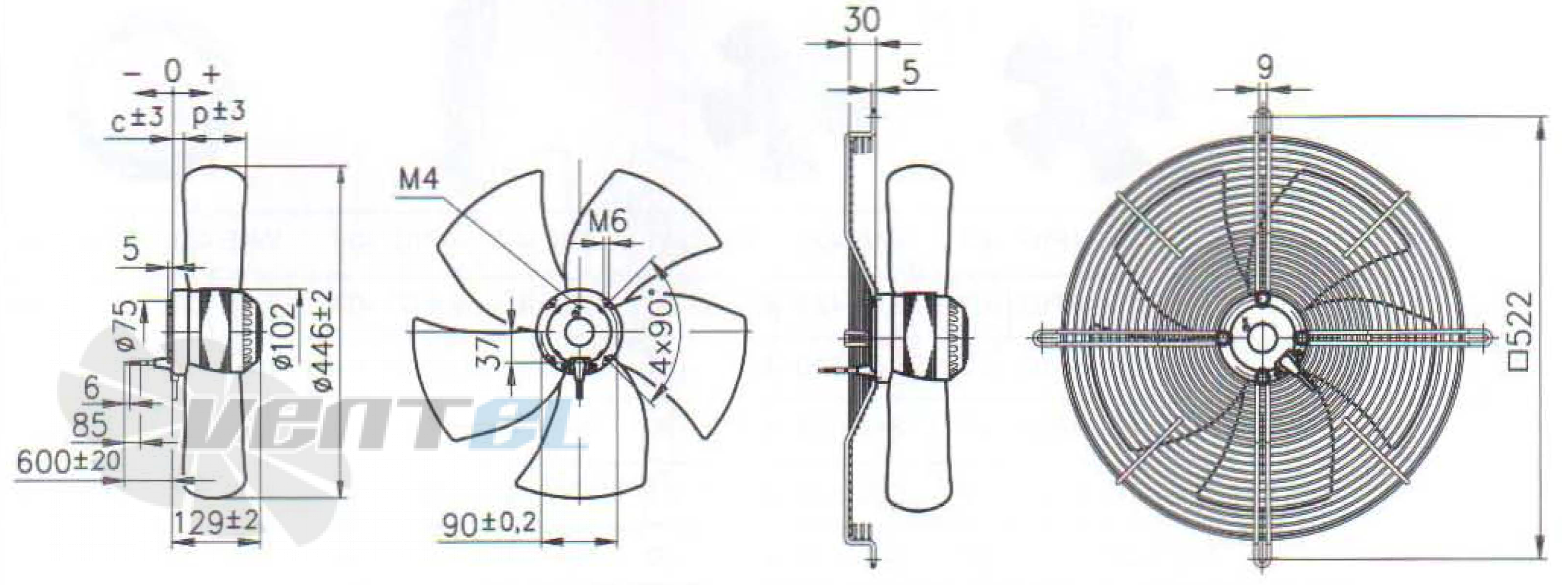 Ebmpapst EBMPAPST S4D-450-AP01-07 - описание, технические характеристики, графики