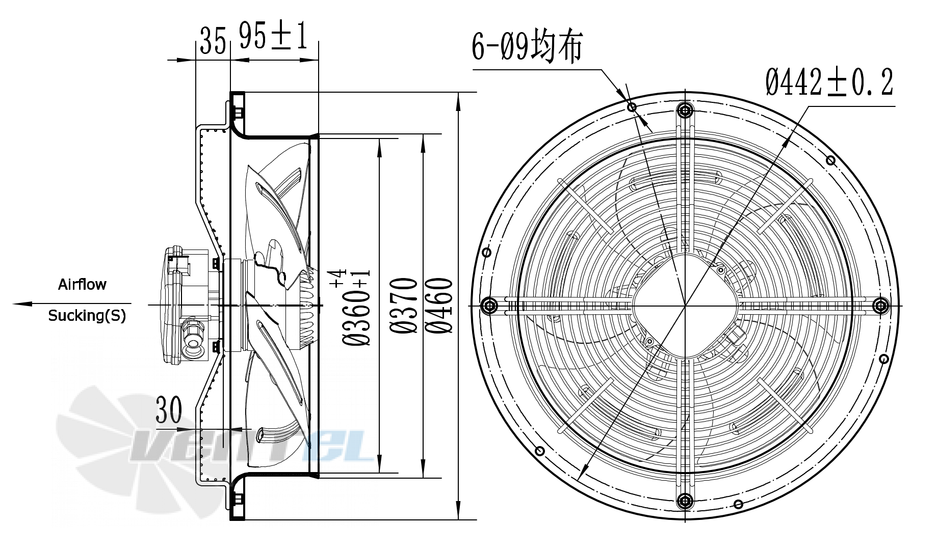 Weiguang WEIGUANG YWF-4D-350-S-102/47-R - описание, технические характеристики, графики