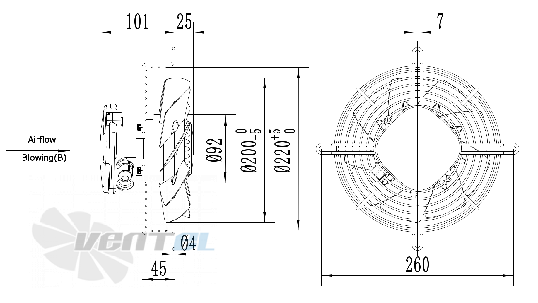 Weiguang WEIGUANG YWF-2D-200-B-92/15-G - описание, технические характеристики, графики