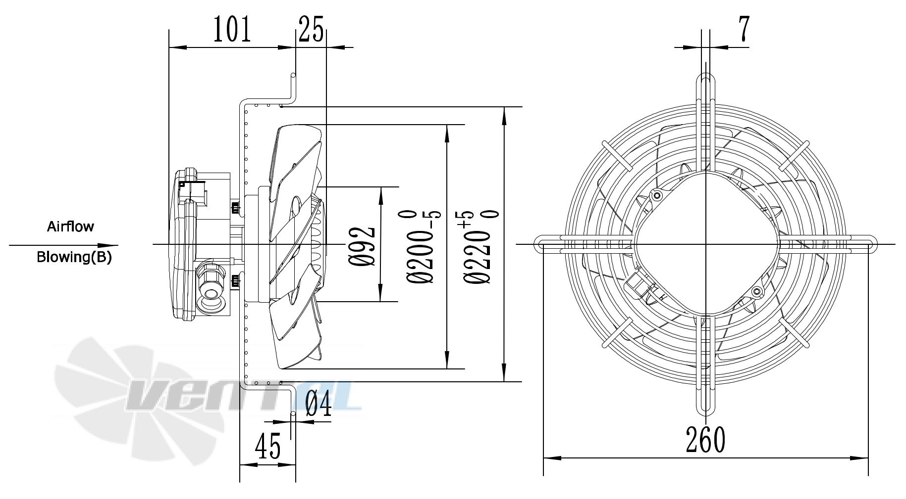 Weiguang WEIGUANG YWF-2E-200-B-92/15-G - описание, технические характеристики, графики