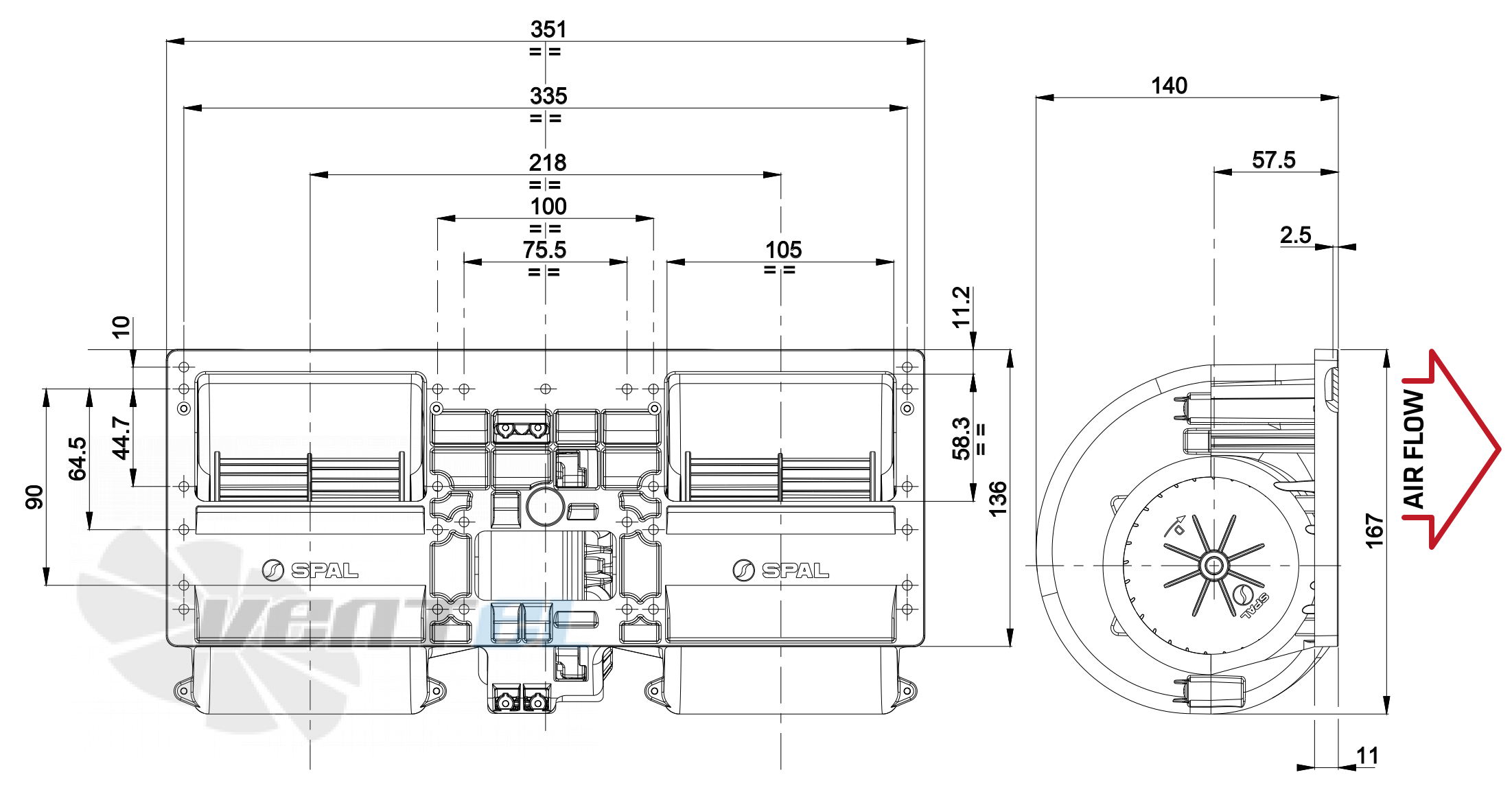 Spal (Италия) SPAL 020-ABL313P/R/N-95 - описание, технические характеристики, графики