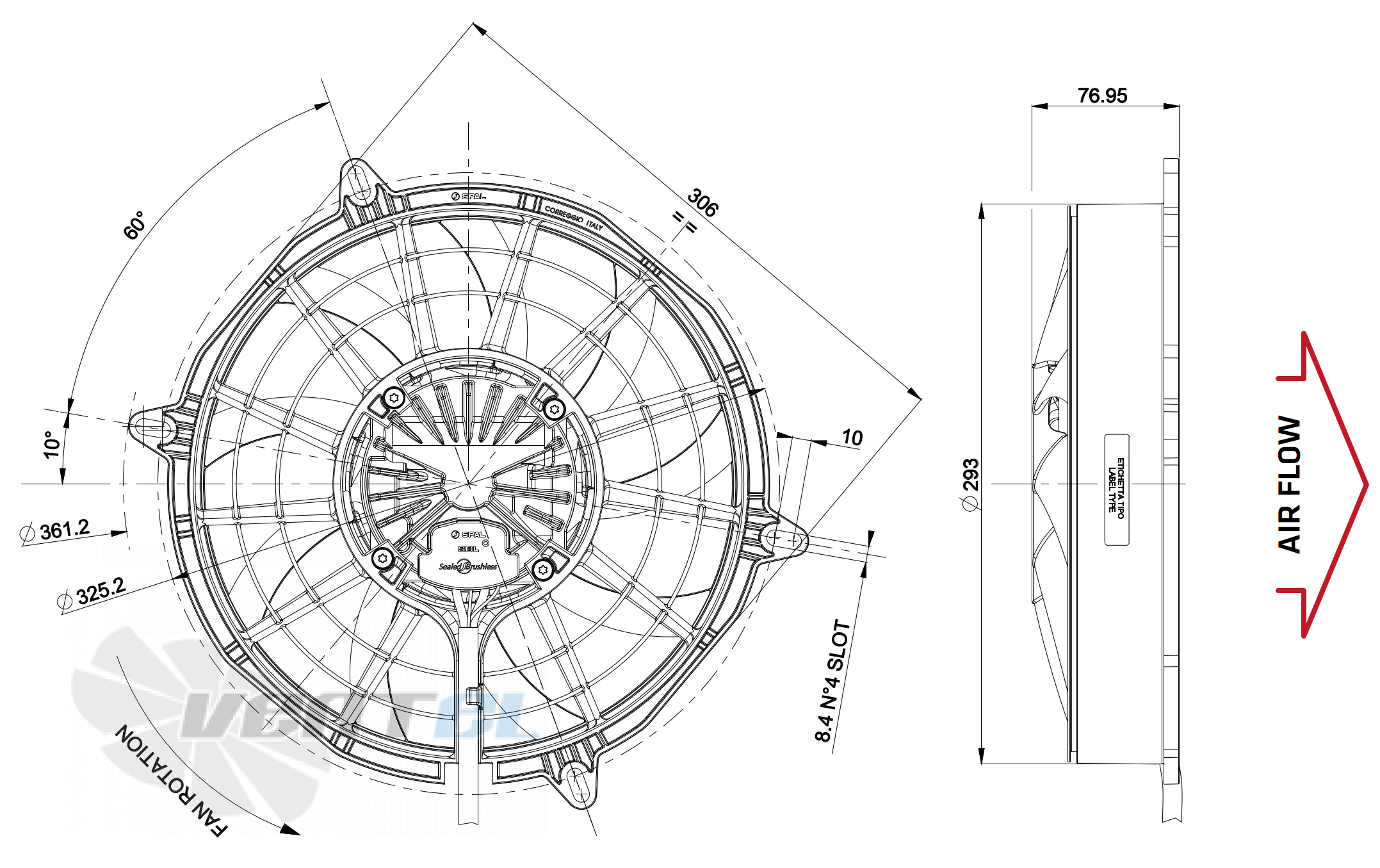 Spal (Италия) SPAL VA99-BBL324P/R/A/N-101A/SH - описание, технические характеристики, графики