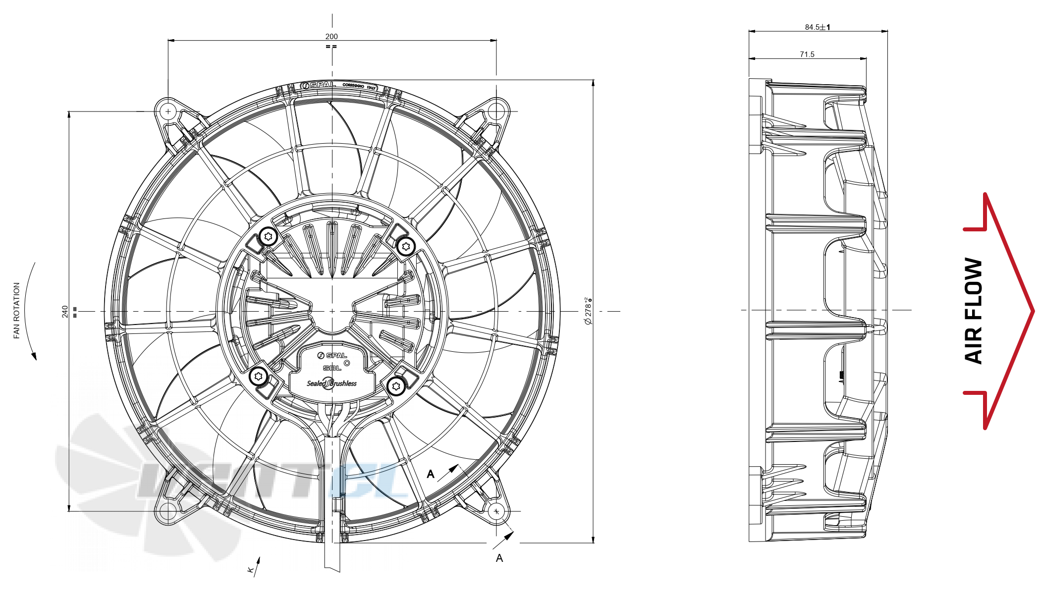 Spal (Италия) SPAL VA109-ABL321P/R/A/N-109A/SH - описание, технические характеристики, графики