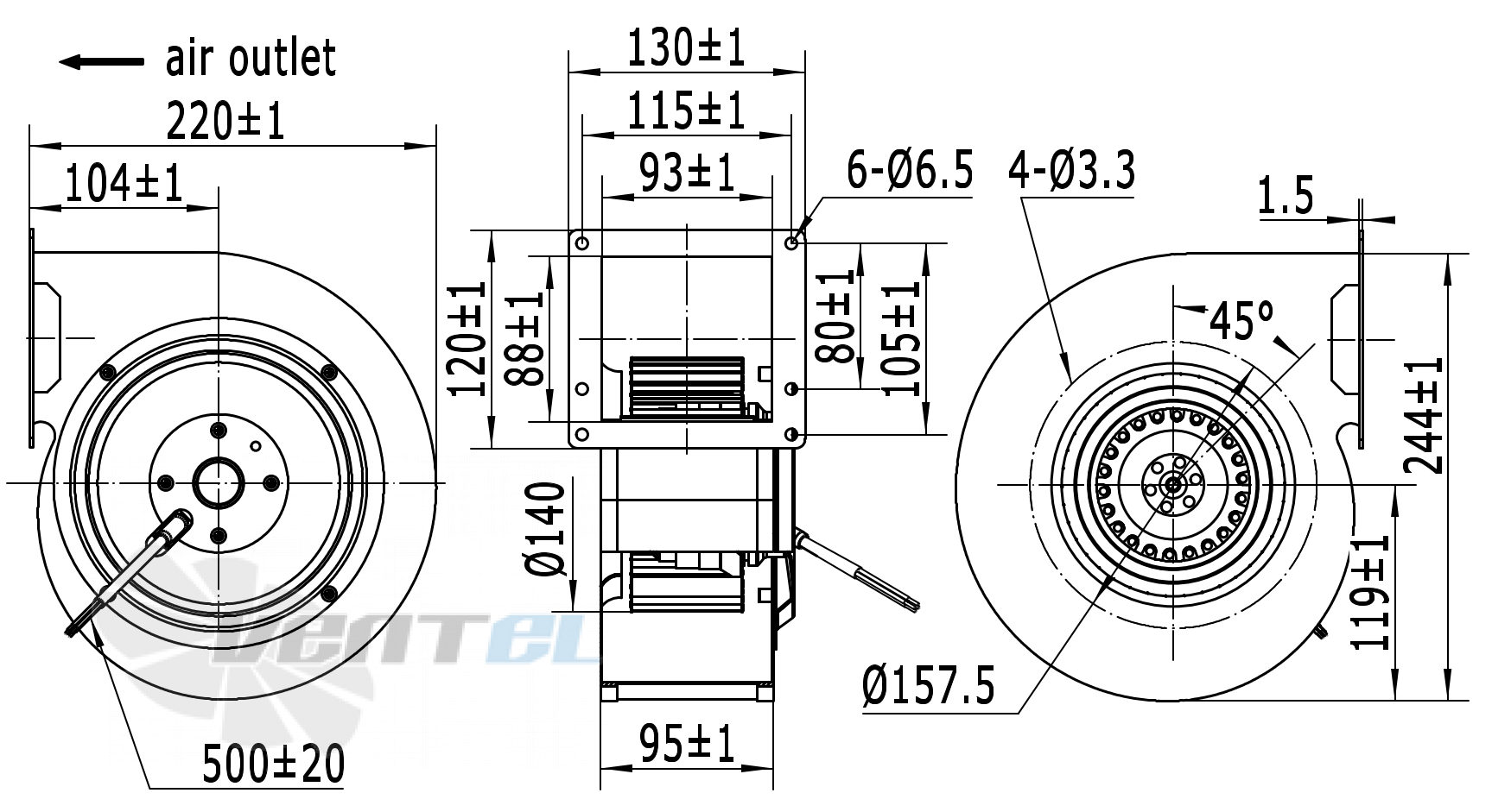 Weiguang WEIGUANG LXFFG2E140-60-P92-35-AA01 - описание, технические характеристики, графики