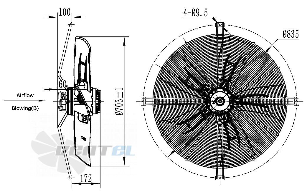 Weiguang WEIGUANG YWF-4D-710-B-180/105-G - описание, технические характеристики, графики