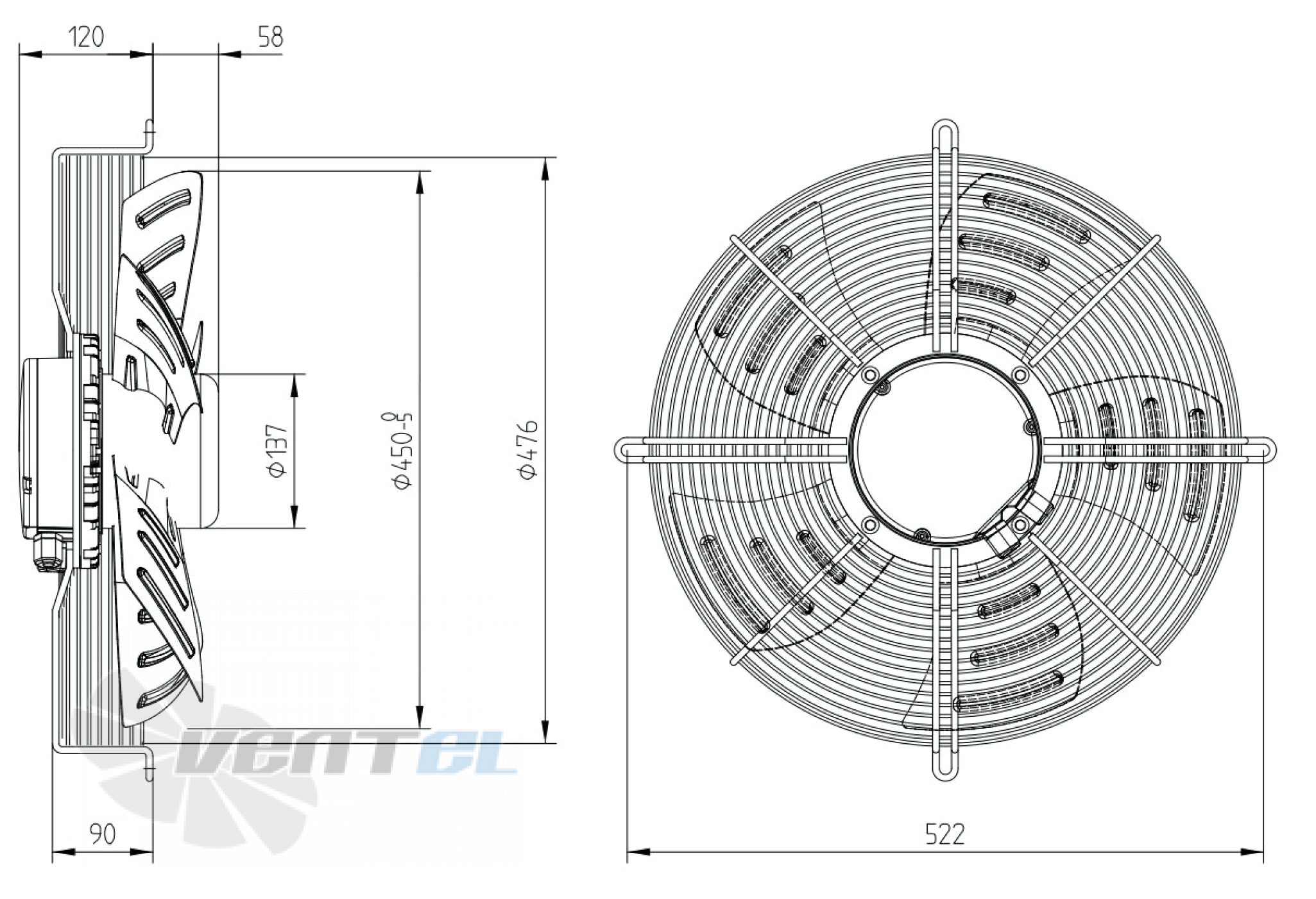 Weiguang WEIGUANG EC137/40D3G01-AS450/80S1-01-G - описание, технические характеристики, графики