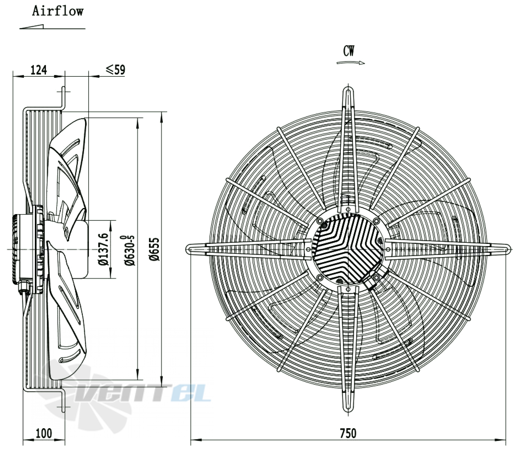 Weiguang WEIGUANG EC137/60D3G01-AS630/100S1-01-G - описание, технические характеристики, графики