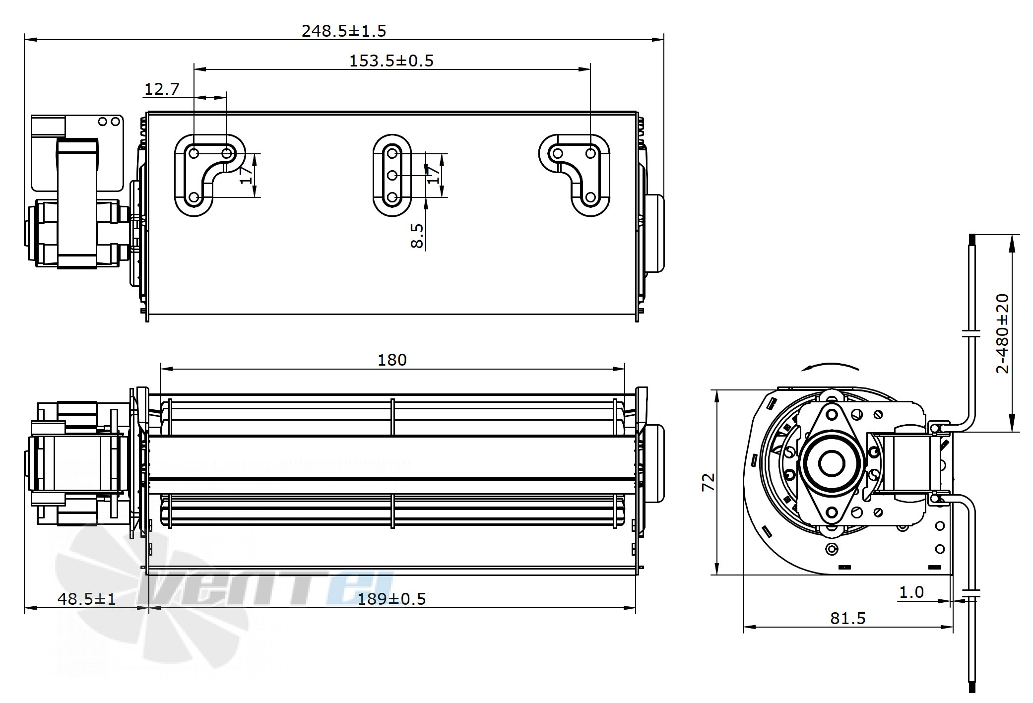 Weiguang WEIGUANG YGF48-183-L 220В - описание, технические характеристики, графики