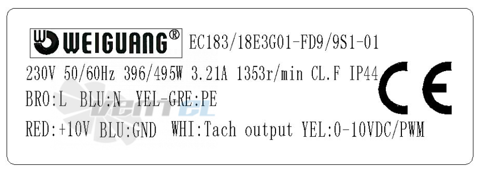 Weiguang WEIGUANG EC183-18E3G01-FD9-9S1-01 - описание, технические характеристики, графики