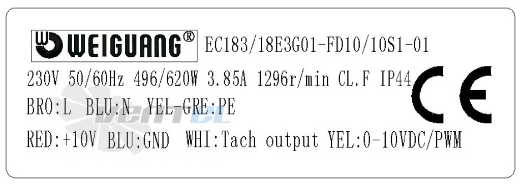 Weiguang WEIGUANG EC183-18E3G01-FD10-10S1-01 - описание, технические характеристики, графики