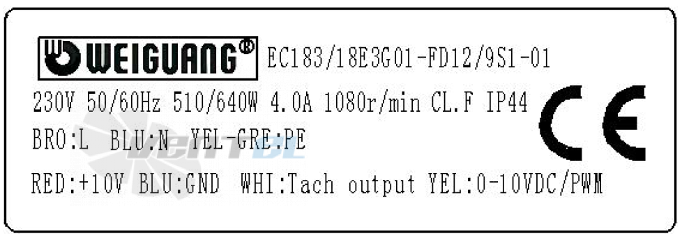 Weiguang WEIGUANG EC183-18E3G01-FD12-9S1-01 - описание, технические характеристики, графики