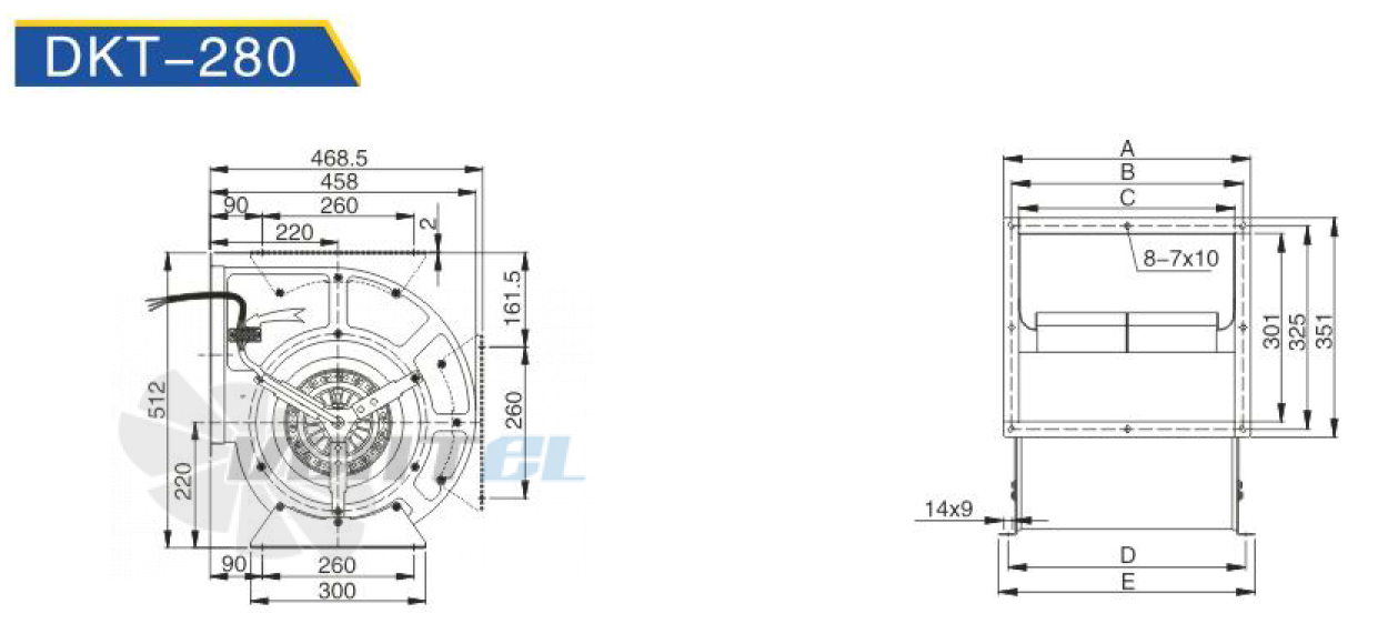 Hangda HANGDA DKT4D-280L - описание, технические характеристики, графики