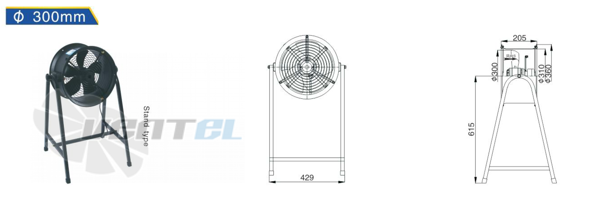 Hangda HANGDA YWF2E-300-STANDING - описание, технические характеристики, графики