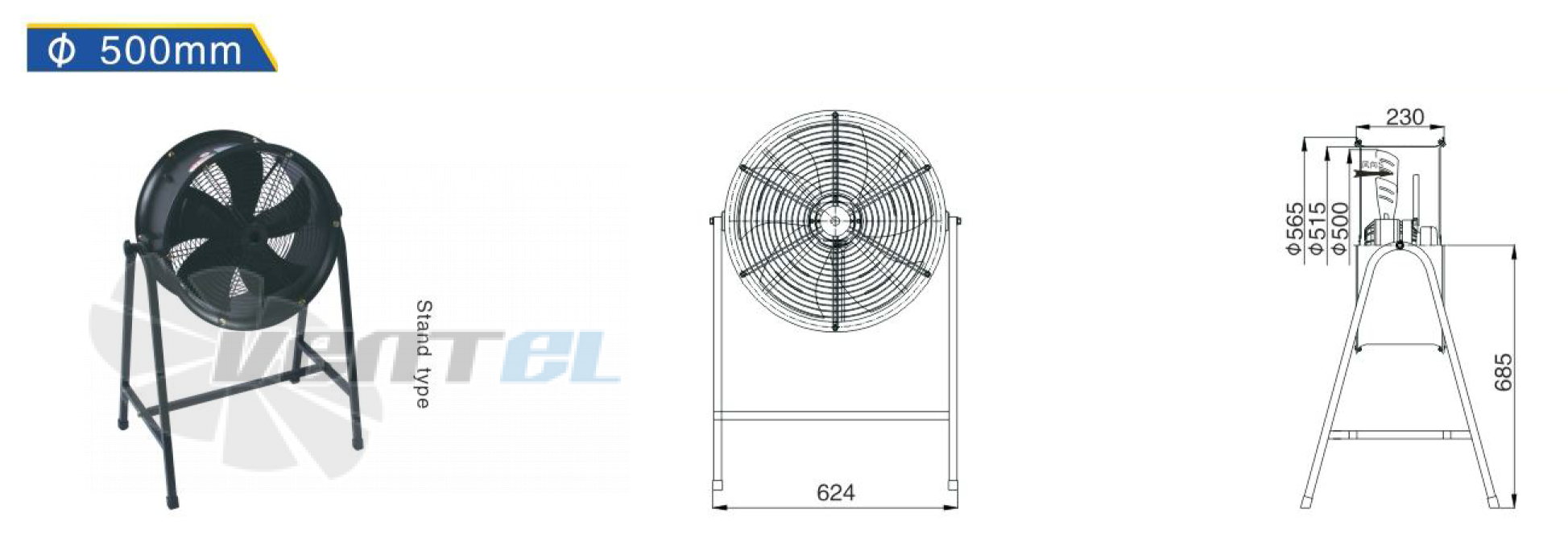 Hangda HANGDA YWF4E-500-STANDING - описание, технические характеристики, графики
