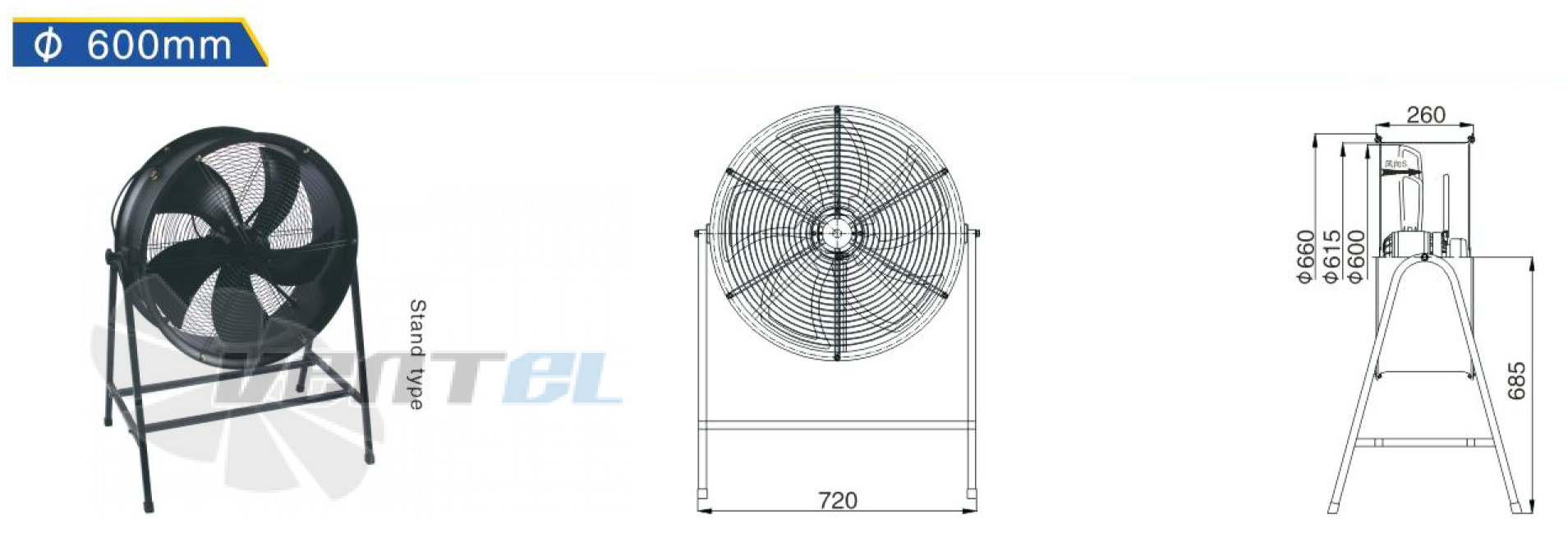 Hangda HANGDA YWF4D-600-STANDING - описание, технические характеристики, графики