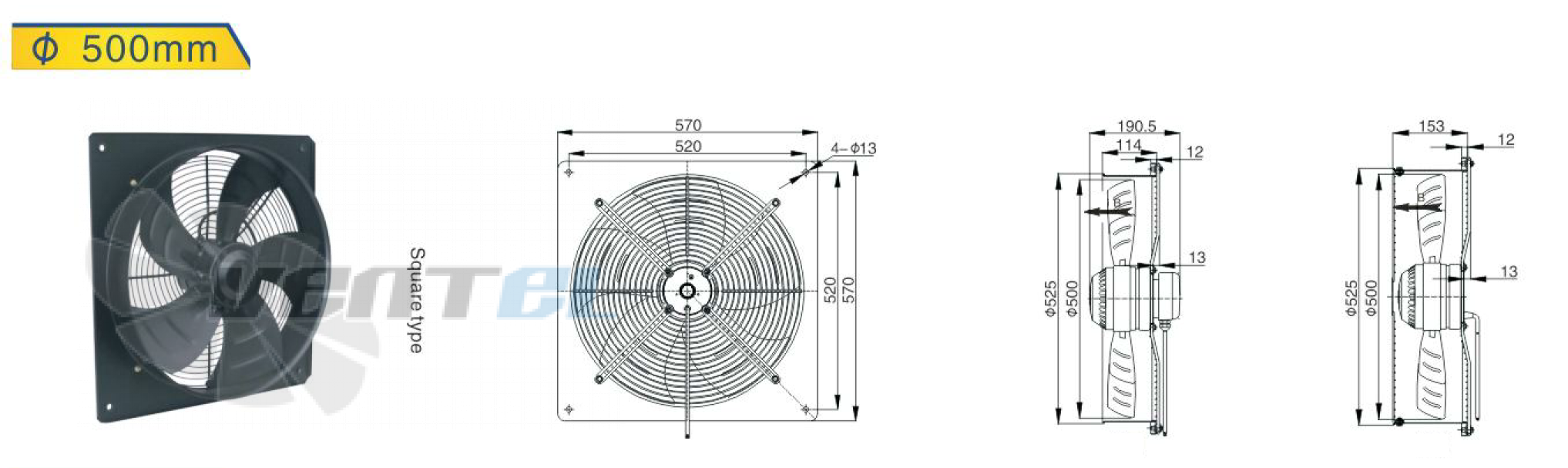 Hangda HANGDA YWF4E-500 - описание, технические характеристики, графики