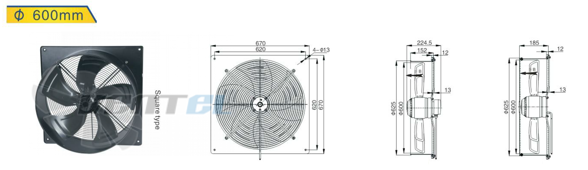 Hangda HANGDA YWF4E-600 - описание, технические характеристики, графики