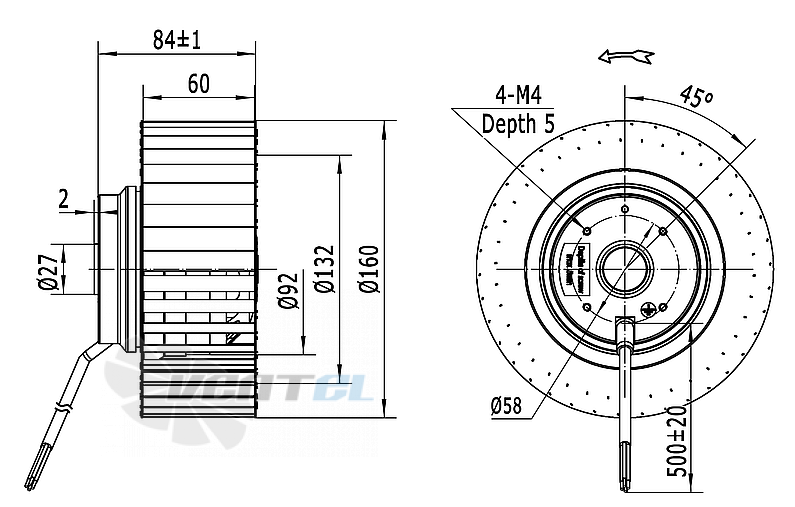 Weiguang WEIGUANG LXFF2E160-60-M92-35-AA01 - описание, технические характеристики, графики