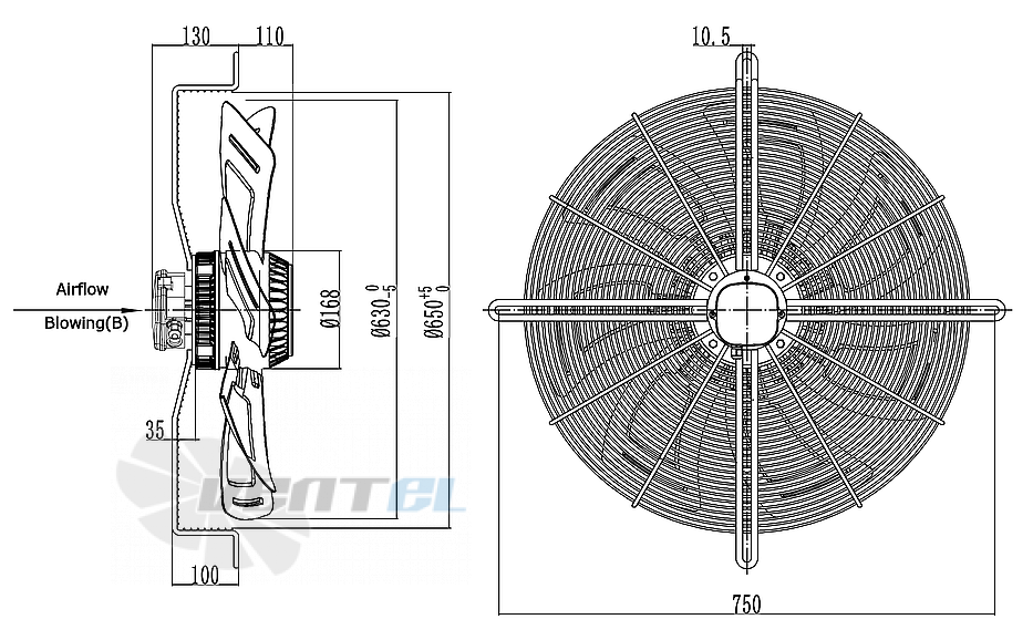 Weiguang WEIGUANG YWF4D-630B-168/80-G - описание, технические характеристики, графики