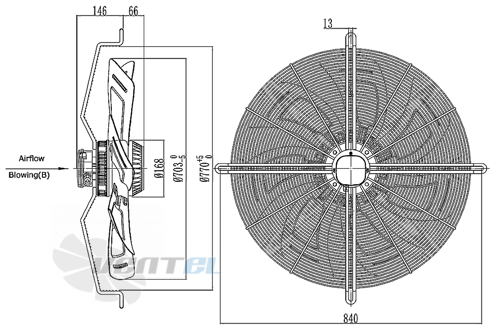 Weiguang WEIGUANG YWF4D-710B-168/50-G - описание, технические характеристики, графики