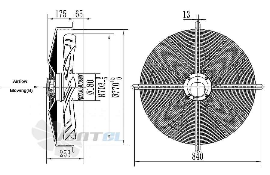 Weiguang WEIGUANG YWF4D-710B-180/75-G - описание, технические характеристики, графики