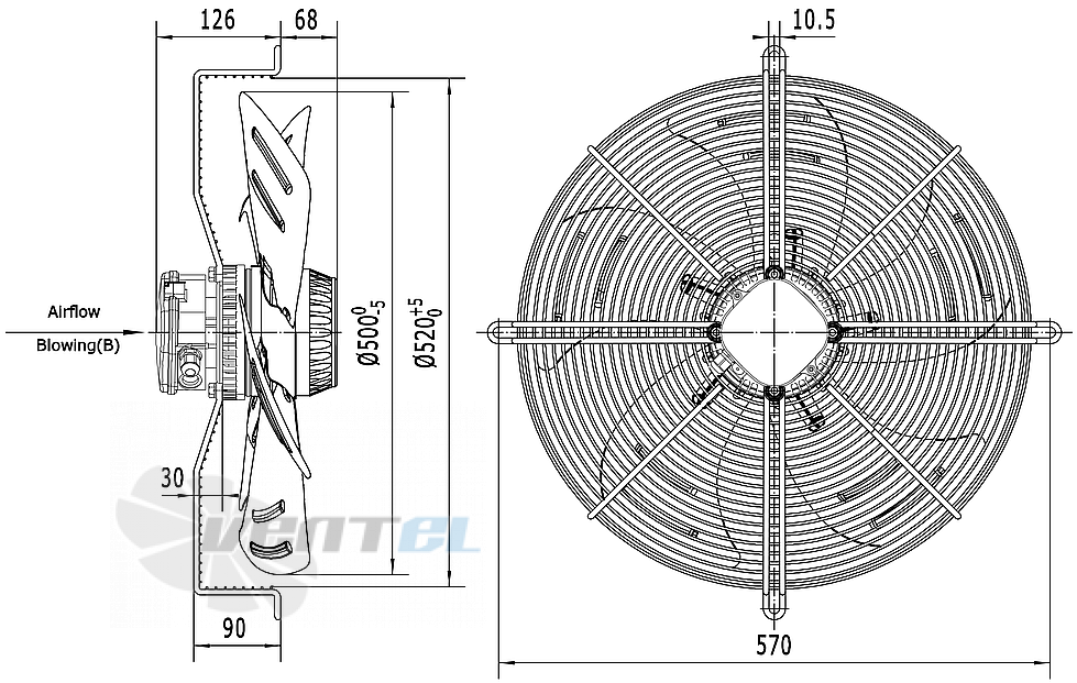 Weiguang WEIGUANG YWF4E-500B-137/50-G - описание, технические характеристики, графики