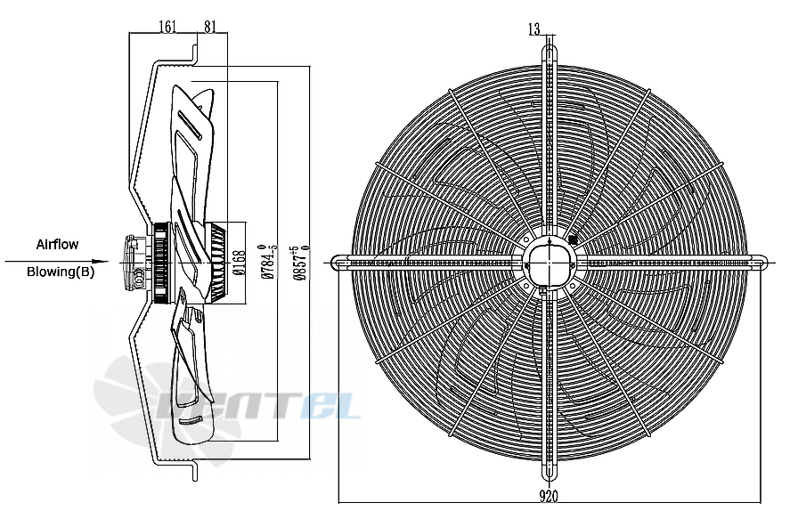 Weiguang WEIGUANG YWF6D-800B-168/80-G - описание, технические характеристики, графики