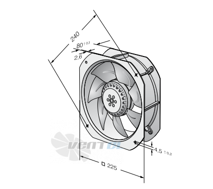 Ebmpapst W2E200-HK86-01 - описание, технические характеристики, графики