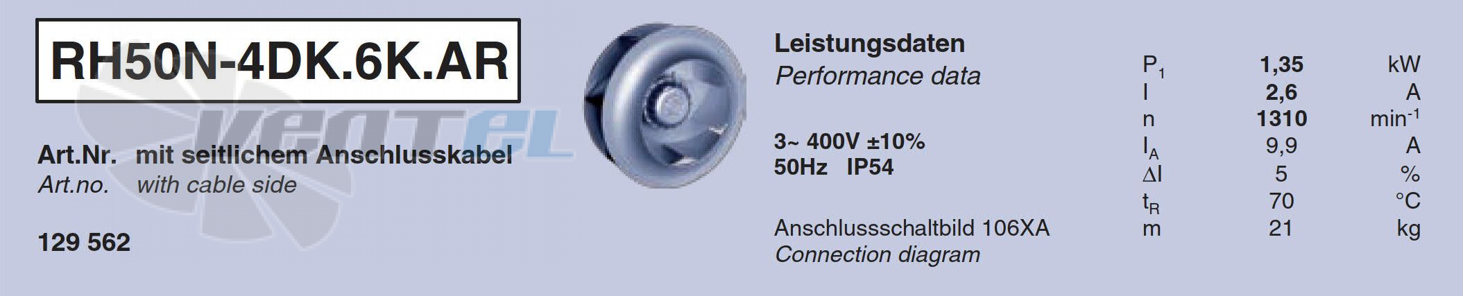 Ziehl-abegg RH50N-4DK.6K.AR - описание, технические характеристики, графики