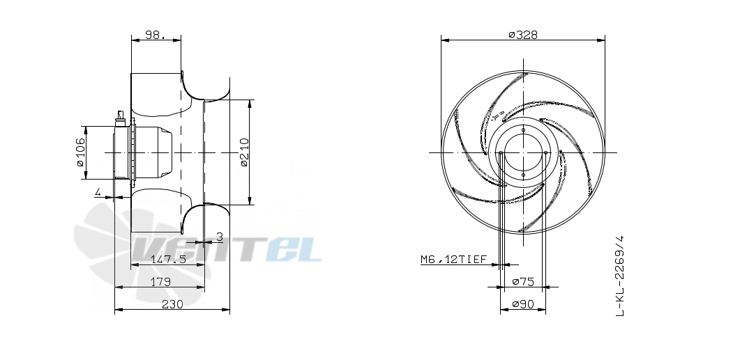 Ziehl-abegg RH31G-4DK.0F.1R - описание, технические характеристики, графики