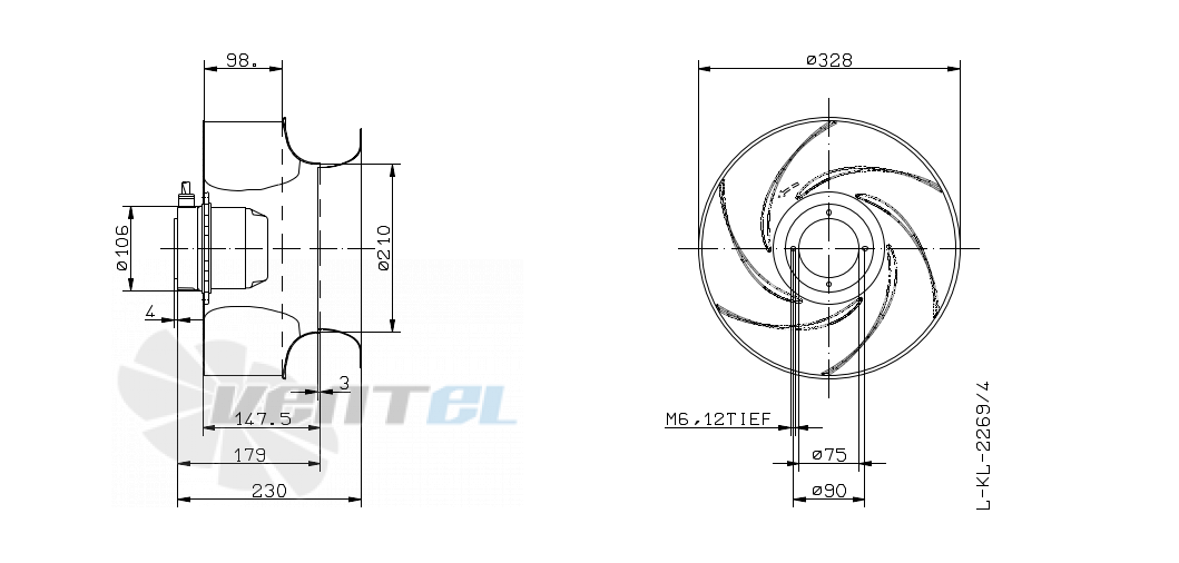 Ziehl-abegg RH31G-4EK.0F.1R - описание, технические характеристики, графики