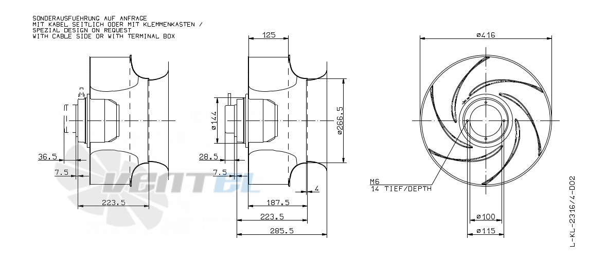 Ziehl-abegg RH40G-4EK.4F.1R - описание, технические характеристики, графики